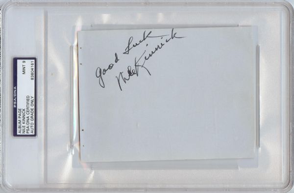 Nile Kinnick Signed Album Page (Graded PSA/DNA 9)