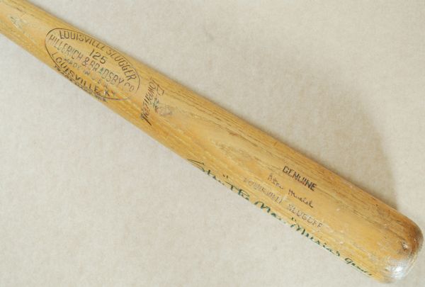 Stan Musial 1949 Game-Used Signed Louisville Slugger Bat Inscribed Stan 'The Man' Musial, Gamer 1949