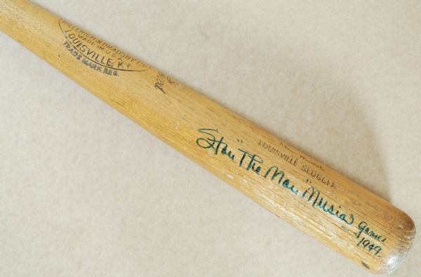 Stan Musial 1949 Game-Used Signed Louisville Slugger Bat Inscribed Stan 'The Man' Musial, Gamer 1949