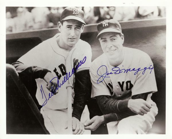 Ted Williams & Joe DiMaggio Signed 8x10 Photo