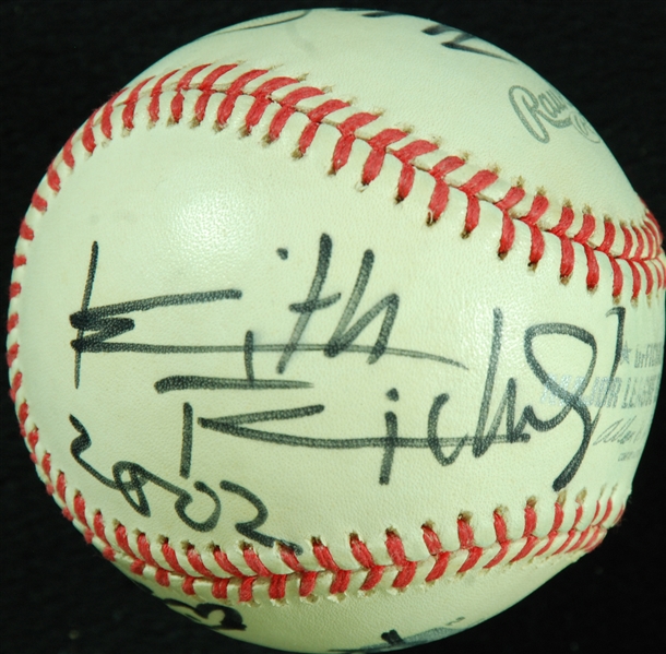 Rolling Stones Group-Signed OML Baseball Dated 2002 (4) (PSA/DNA)