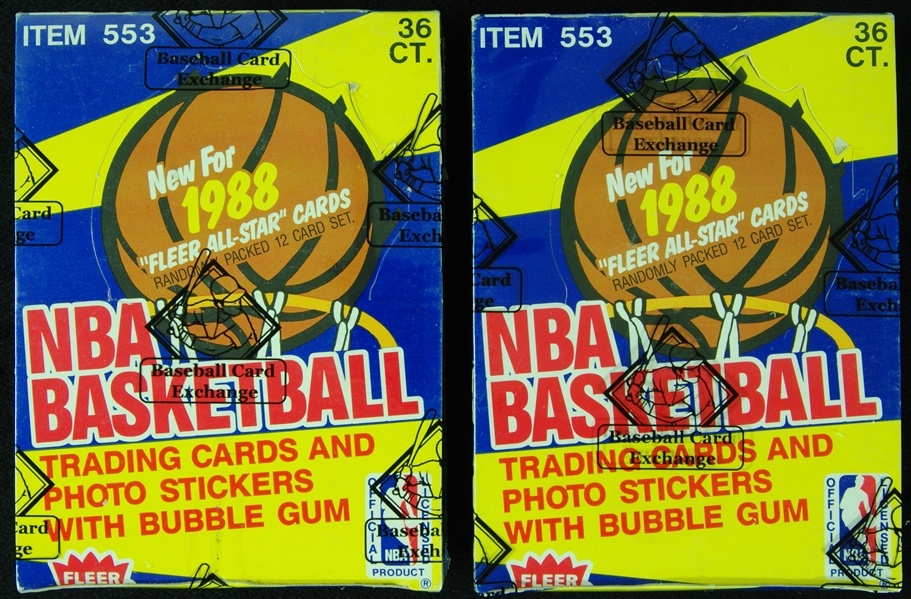 1988-89 Fleer Basketball Wax Boxes Pair (2) (BBCE)