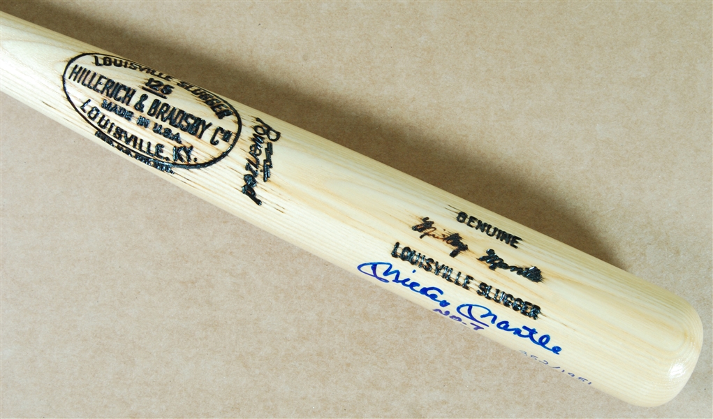 Mickey Mantle Signed H&B Bat Inscribed No. 7 (352/1951) (UDA)