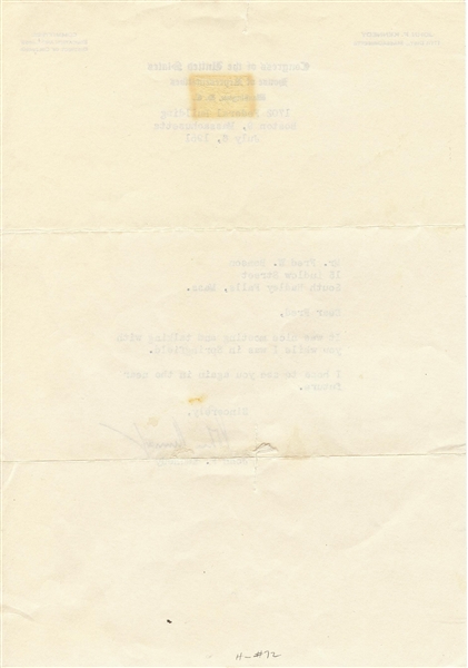 John F. Kennedy Signed Typed Letter (1951) (PSA/DNA) 