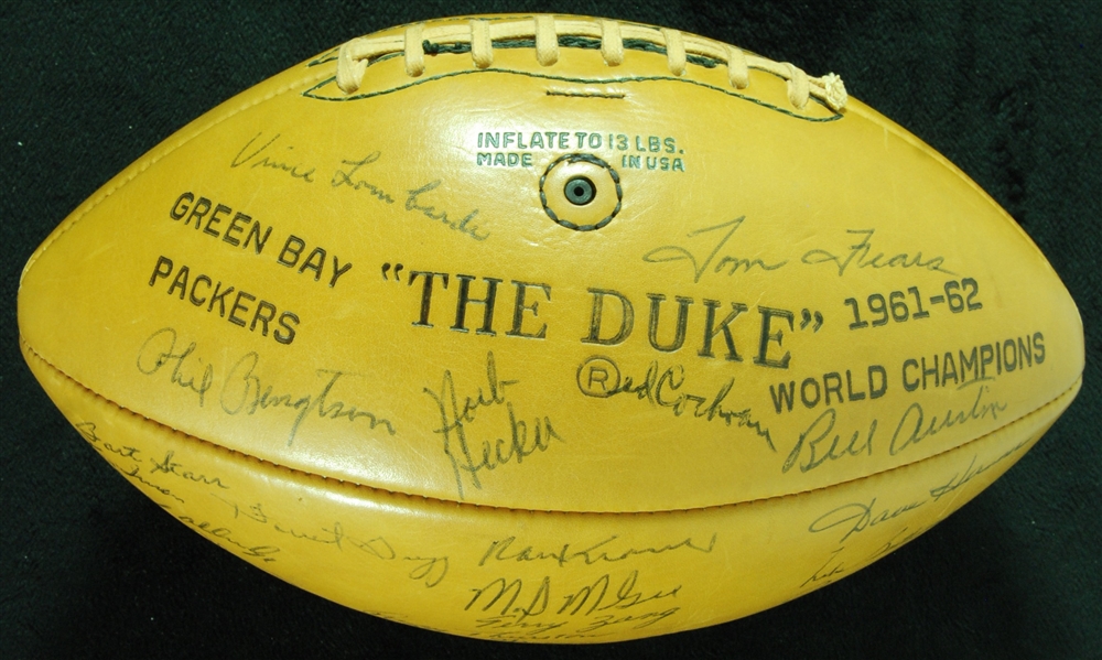 1963 Green Bay Packers Team-Signed Football (45) (PSA/DNA)