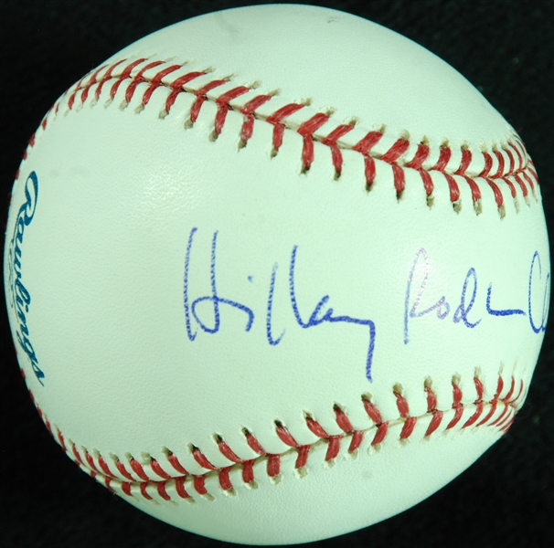 Hillary Rodham Clinton Single-Signed OML Baseball (JSA)