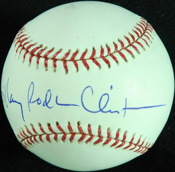 Hillary Rodham Clinton Single-Signed OML Baseball (JSA)