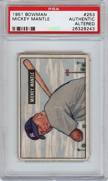 1951 Bowman Mickey Mantle RC No. 253 PSA Authentic