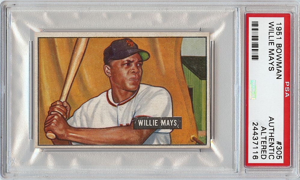 1951 Bowman Willie Mays RC No. 305 PSA Authentic