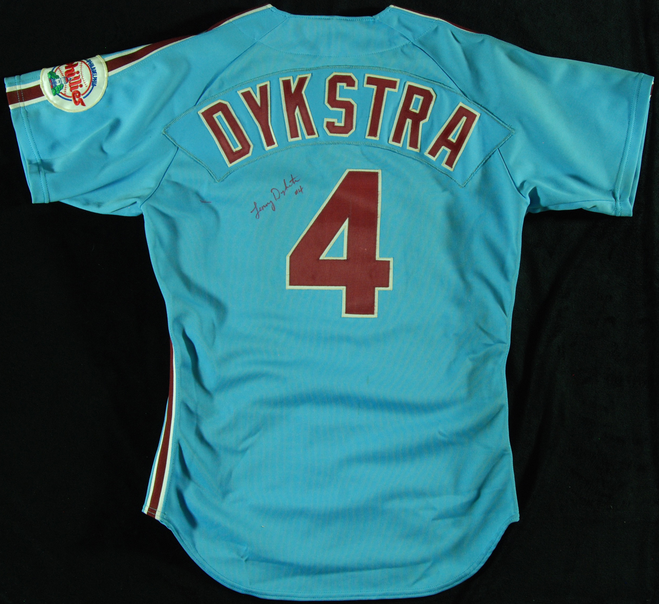 Lot Detail - Lenny Dykstra Signed Game-Used 1989-90 Phillies Away Jersey