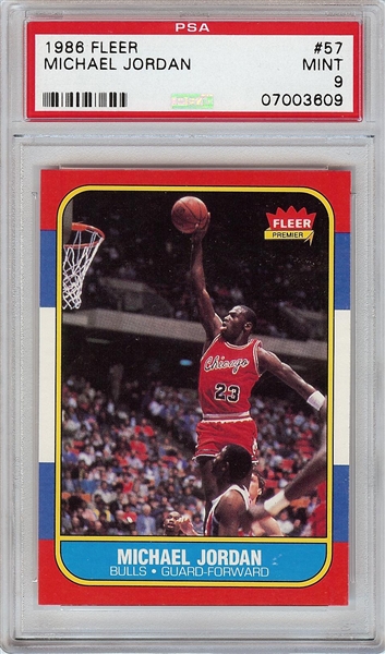 1986-87 Fleer Michael Jordan RC No. 57 PSA 9