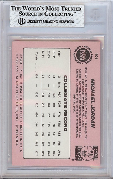 1984-85 Star Co. Michael Jordan XRC No. 101 BGS 7.5