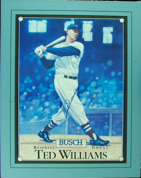 Ted Williams Signed Busch Beer Poster