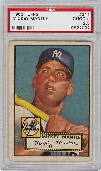 1952 Topps Mickey Mantle No. 311 PSA 2.5