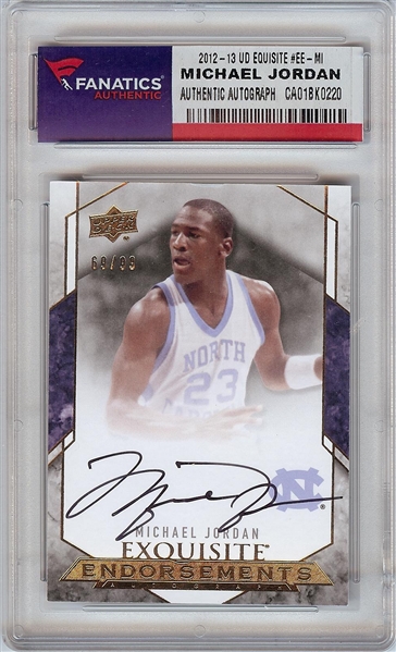 Michael Jordan Signed 2012-13 UD Exquisite Endorsements (69/99) (Fanatics)