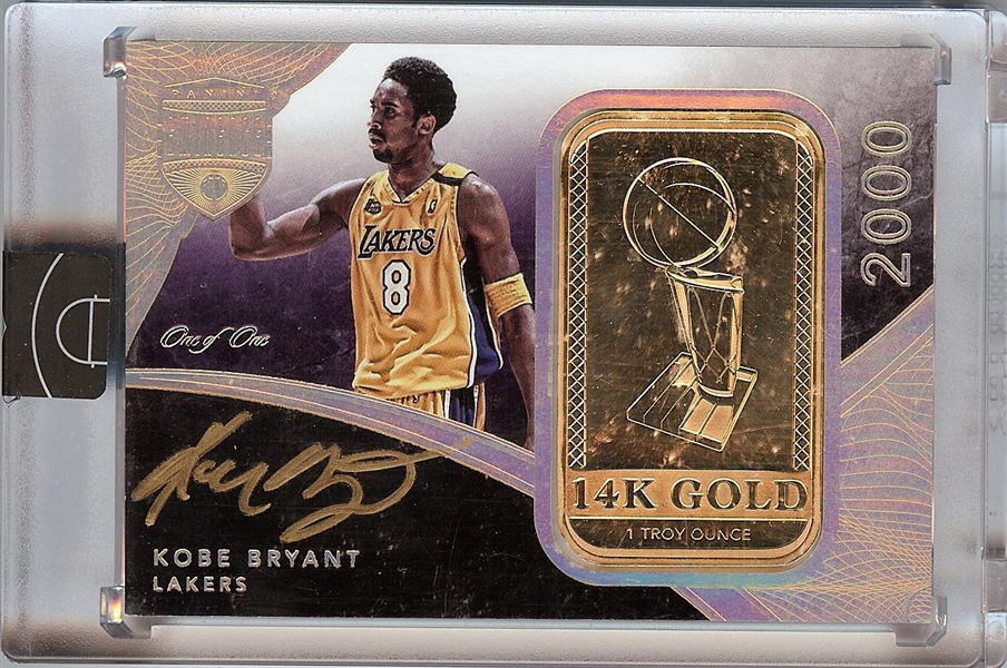 RARE 2014-15 Panini Eminence Kobe Bryant 14K One Troy Oz. GOLD Autograph (1/1) 