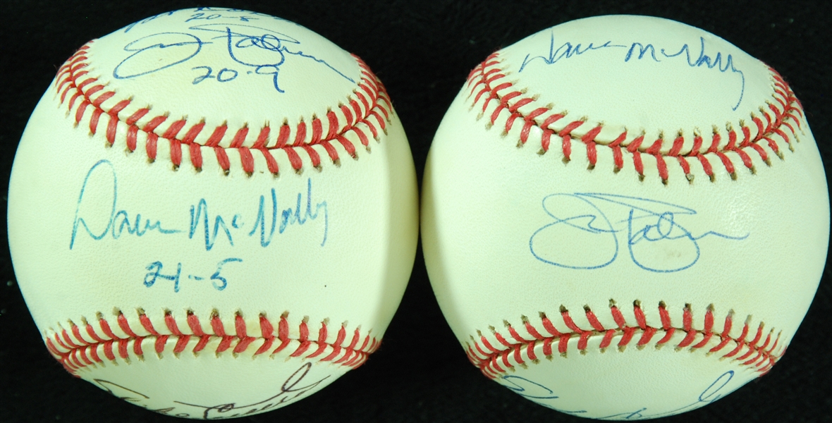 1971 Baltimore Orioles Starting Pitchers Multi-Signed Baseballs Pair (2) (20-Game Winners)