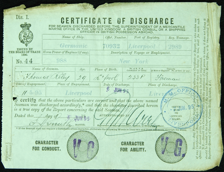 1912 2024 Fireman Certificate.