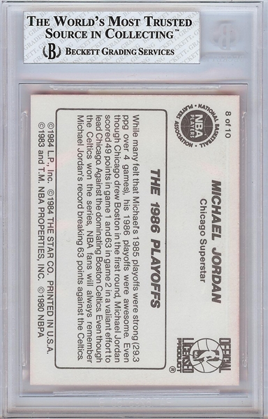 1986 Star Michael Jordan No. 8 The 1986 Playoffs BGS 7.5