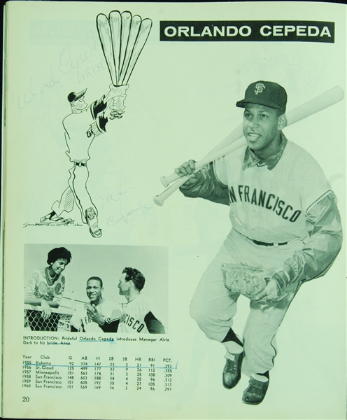 Roberto Clemente Twice-Signed 1961 Giants Program (JSA)