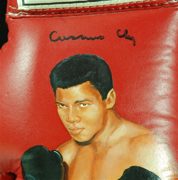 Cassius Clay & Muhammad Ali Signed Wayne Prokopiak Hand-Painted Boxing Gloves Pair (2) (PSA/DNA)