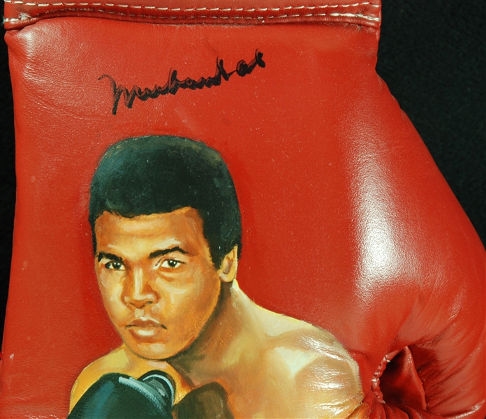 Cassius Clay & Muhammad Ali Signed Wayne Prokopiak Hand-Painted Boxing Gloves Pair (2) (PSA/DNA)