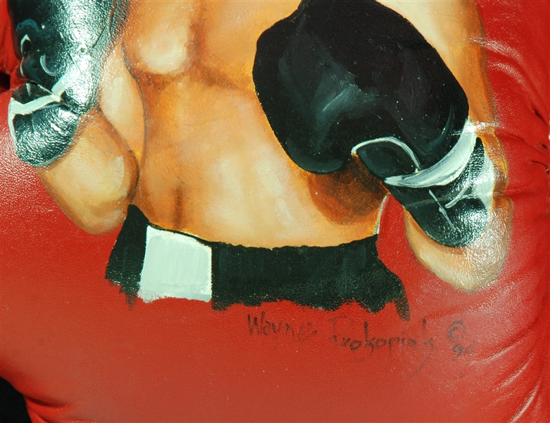 Cassius Clay & Muhammad Ali Signed Wayne Prokopiak Hand-Painted Boxing Gloves Pair (2) (PSA/DNA)