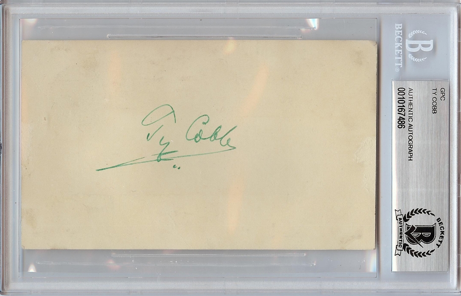 Ty Cobb Signed GPC Dated Oct. 27, 1952 (BAS)