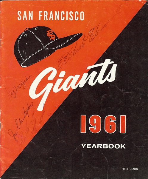 Roberto Clemente Twice-Signed 1961 Giants Program (JSA)