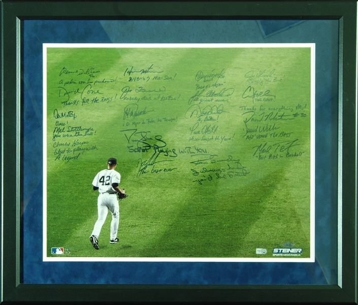 Yankees Multi-Signed & Inscribed Mariano Rivera Entering Game 16x20 Framed Photo (36/42) (21) (Steiner)