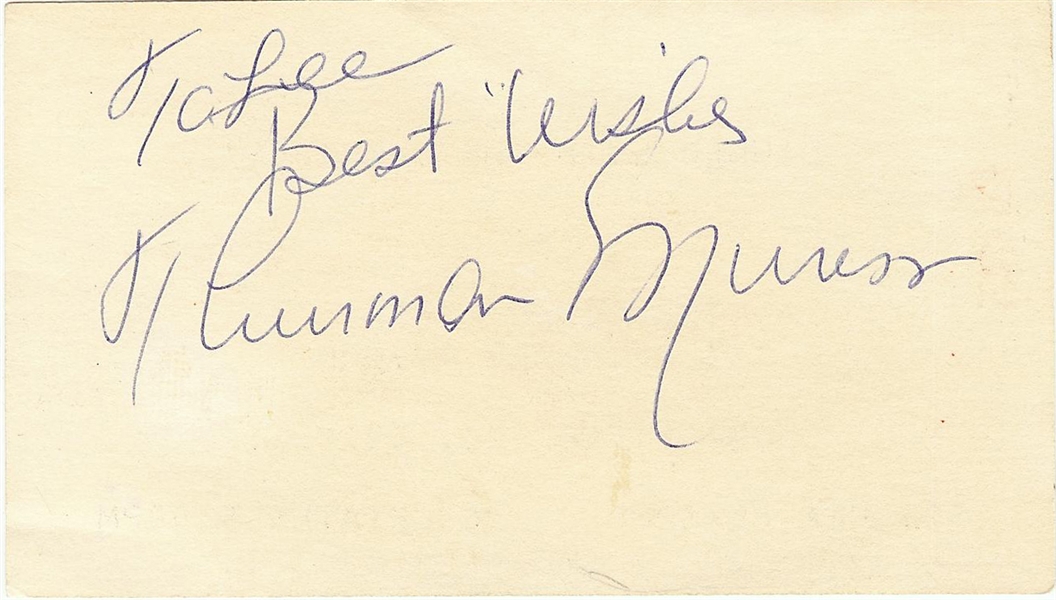 Thurman Munson Signed Dinner With The Yankees Ticket (1977) (PSA/DNA)