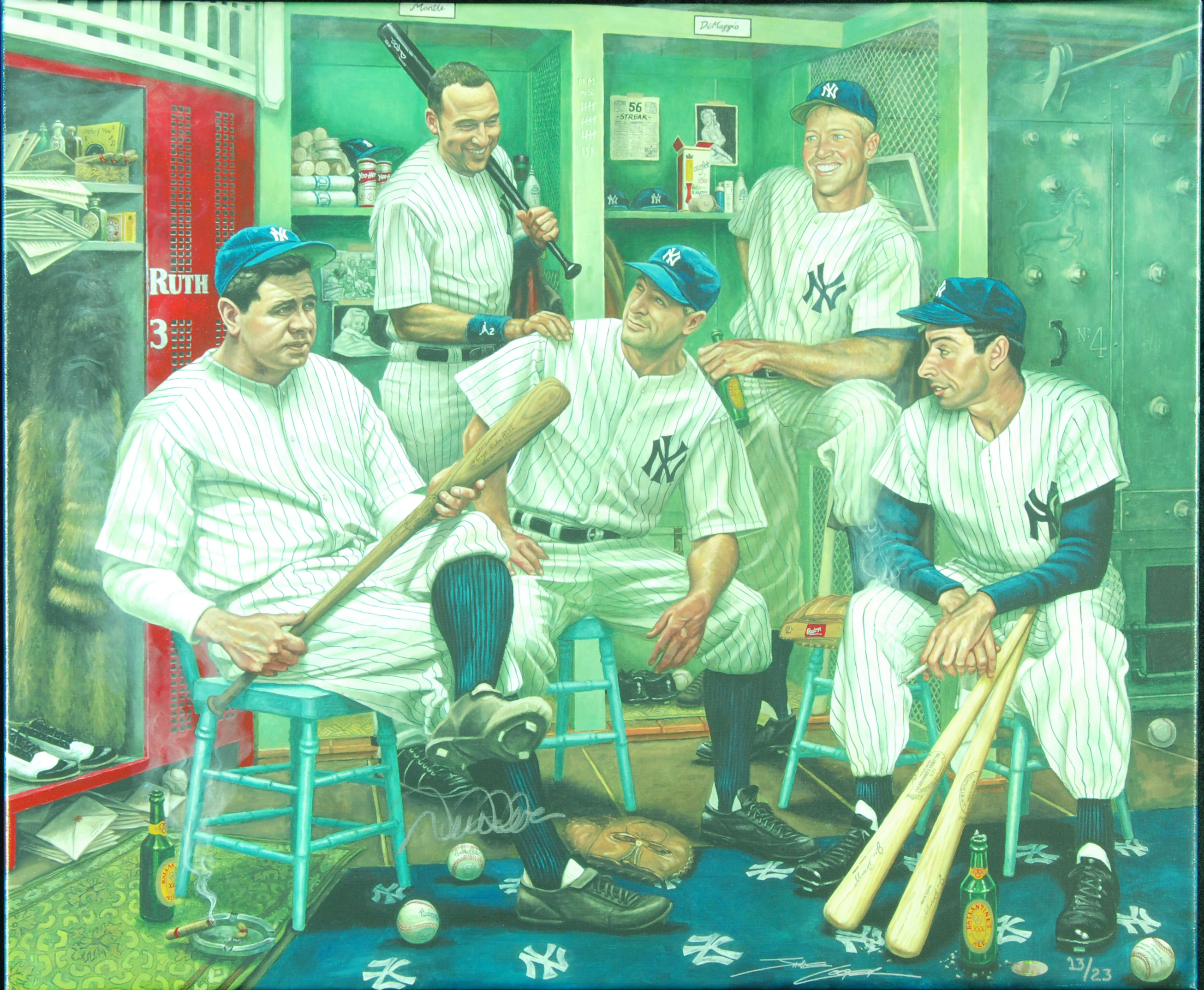 Babe Ruth in the locker room at Yankee - Baseball In Pics