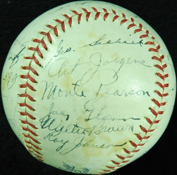 1936 New York Yankees World Champion Team-Signed OAL Baseball with Lou Gehrig, Lazzeri, DiMaggio (22) (JSA)