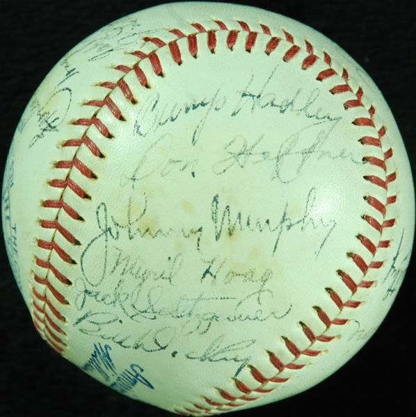 1936 New York Yankees World Champion Team-Signed OAL Baseball with Lou Gehrig, Lazzeri, DiMaggio (22) (JSA)