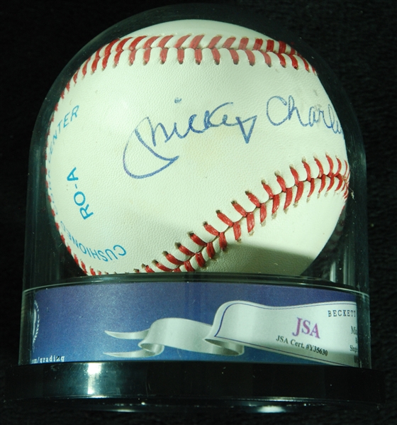 Mickey Charles Mantle Single-Signed OAL Baseball with Autograph Graded 10 (JSA/Beckett)