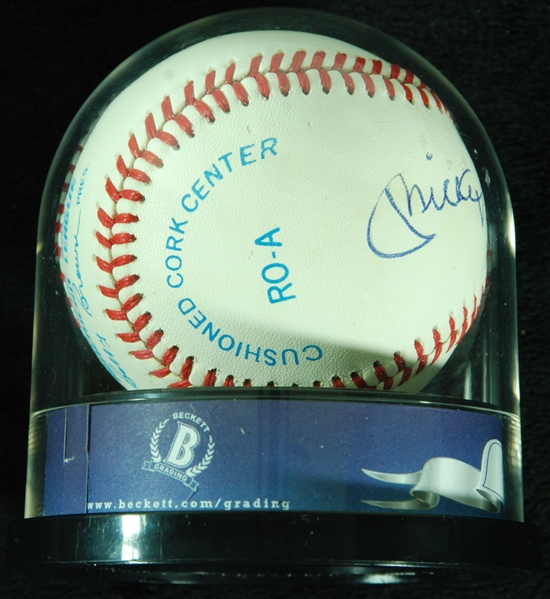 Mickey Charles Mantle Single-Signed OAL Baseball with Autograph Graded 10 (JSA/Beckett)