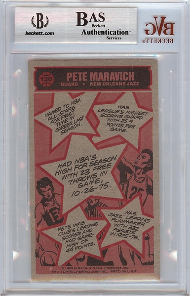 Pete Maravich Signed 1976-77 Topps All-Star No. 130 (BAS)