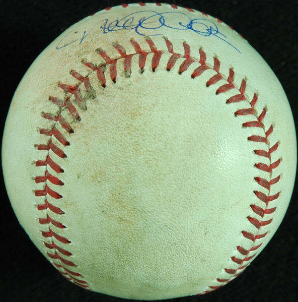 Derek Jeter Game-Used Single-Signed OML Baseball from Jeter's Final Game (Sept. 28, 2014) (MLB) (Steiner)