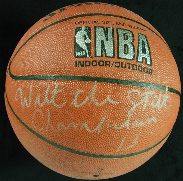 Wilt Chamberlain Signed Spalding Basketball Inscribed The Stilt (BAS)