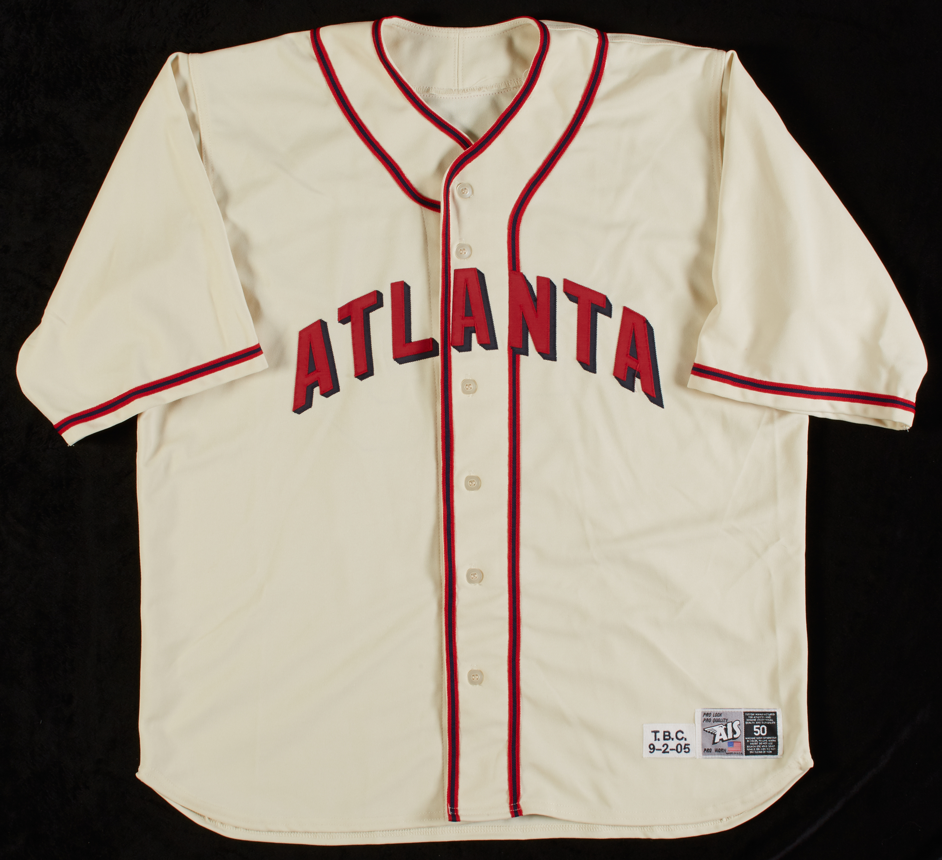 Lot - ATLANTA BRAVES AUTOGRAPHED 'TURN BACK THE CLOCK GAME' JERSEY