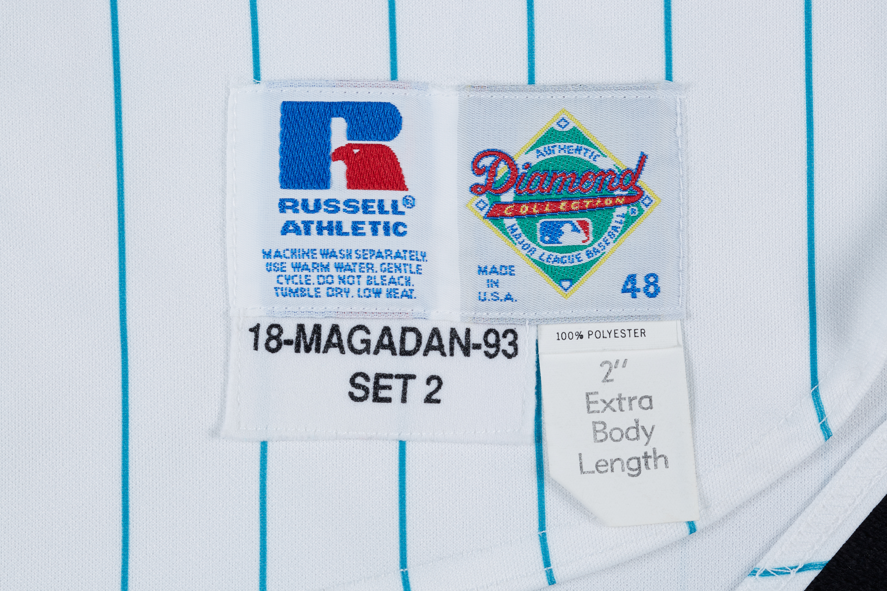 Florida Marlins Dave Magadan MLB Baseball Game Issue Jersey Russell  Athletic 48