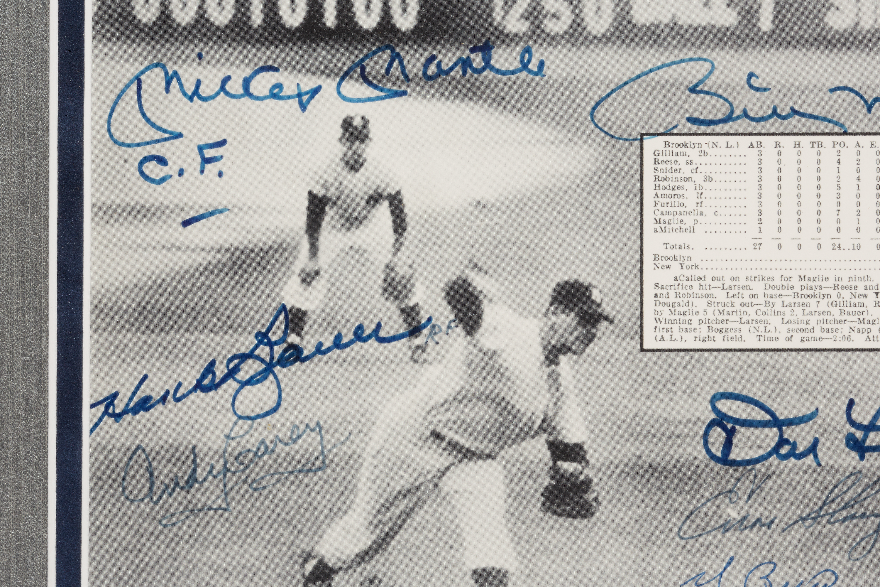 Sold at Auction: Mickey Mantle, Yogi Berra, & Don Larsen Signed Yankees  8x10 Photo