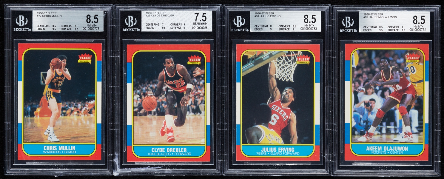 1986-87 Fleer Basketball Complete Set (132) with Stickers with Jordan RC BGS 9