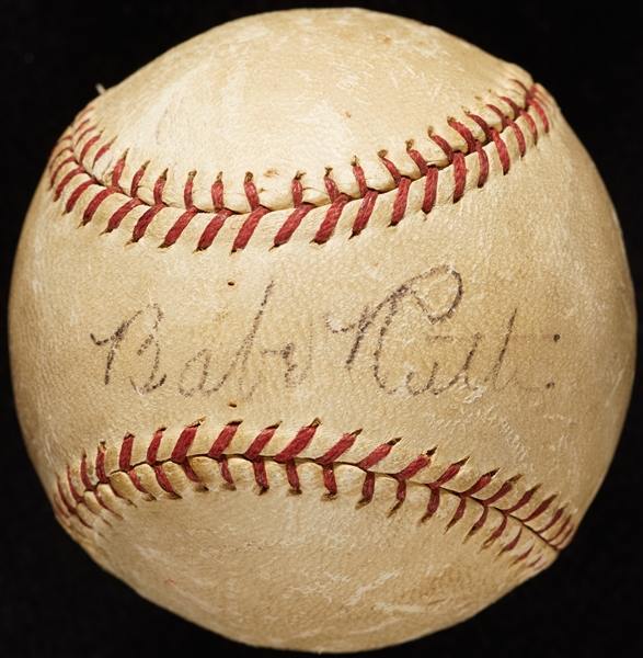 Babe Ruth Single-Signed Sterling American League Baseball (JSA) (BAS)