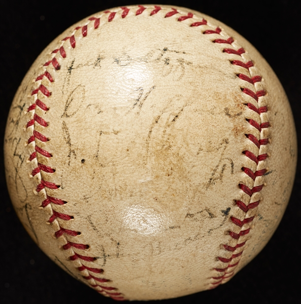 1934 New York Yankees Team-Signed OAL Harridge Baseball with Ruth & Gehrig (23) (JSA) (BAS)