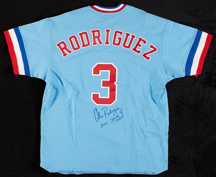 Alex Rodriguez 2001 Game-Used Signed Rangers Turn Back The Clock Jersey 2001 Game Used (BAS)