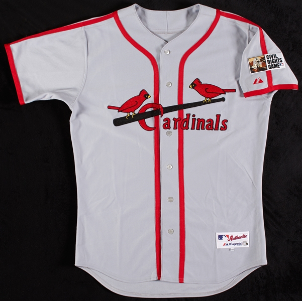 Trever Miller 2010 Cardinals Game-Used Civil Rights Game Jersey (MLB) (Steiner)