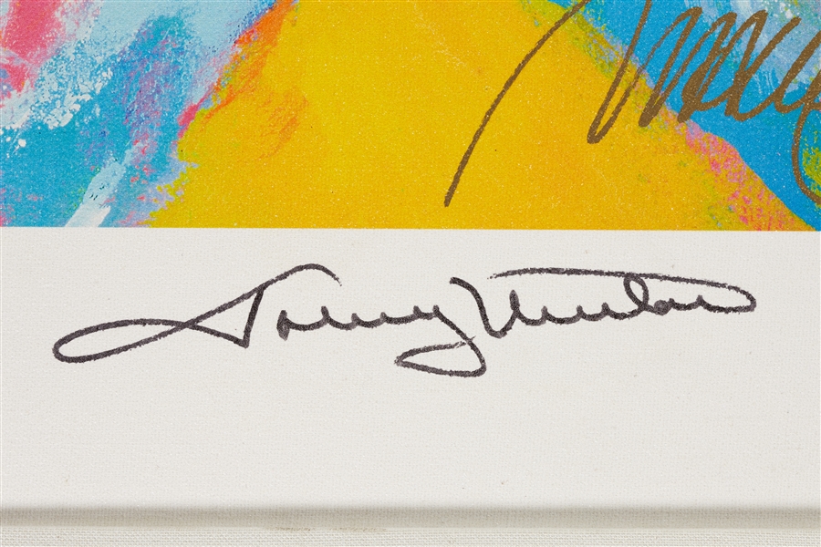 Quarterbacks of the Century Signed Canvas Print with Elway, Marino, Unitas, Montana (1/1 Artist's Proof) (Fanatics) 