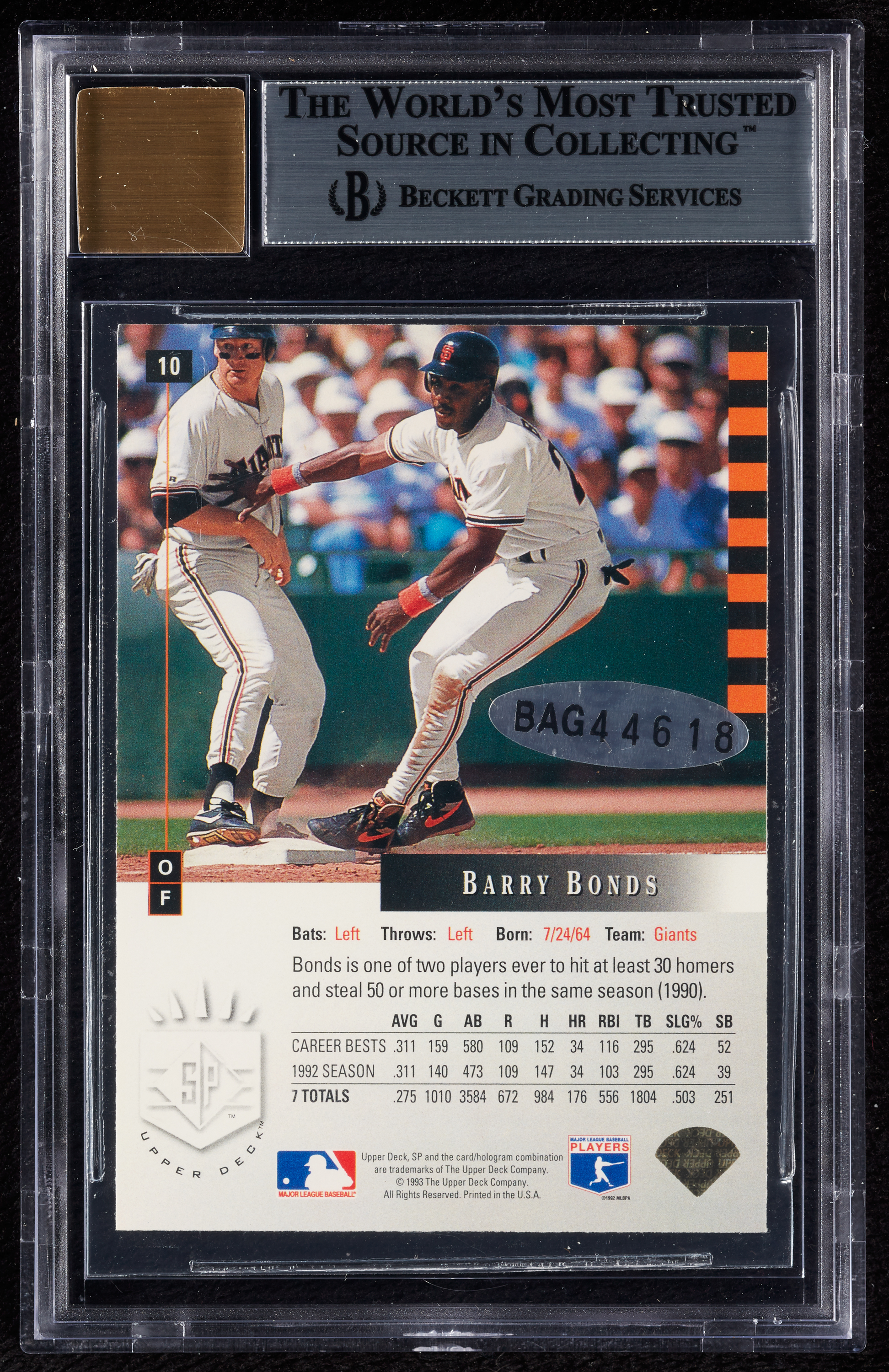 Lot Detail - 2000 SP Authentic Buybacks Barry Bonds 1993 (9/12