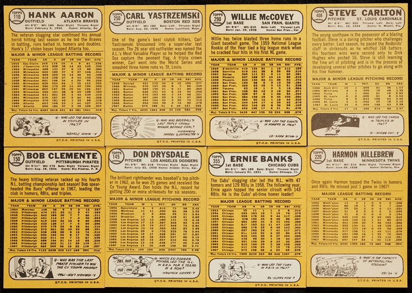 1968 Topps Baseball Near Set With HOFers (534/598)